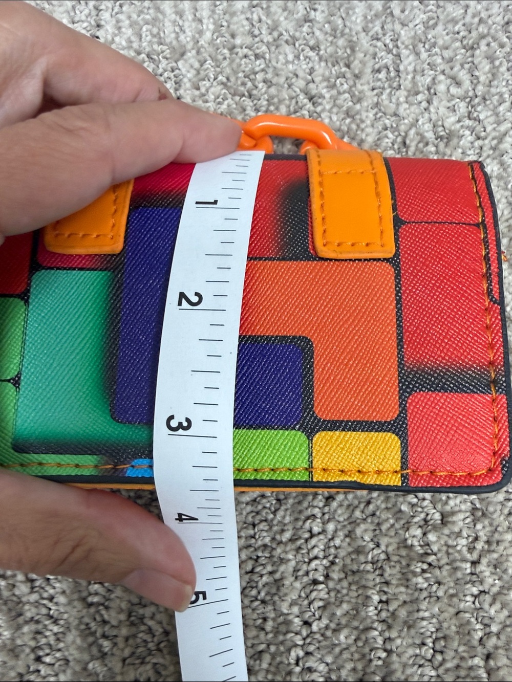 Source Unknown Orange Multicolor Mini Crossbody with Chunky Chain - Picture 11 of 11